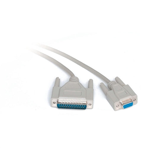 COMPUTER NULL MODEM CABLE, DB25(M) TO DB9(F), BEIGE, 6FT (questt_NCC-5406)