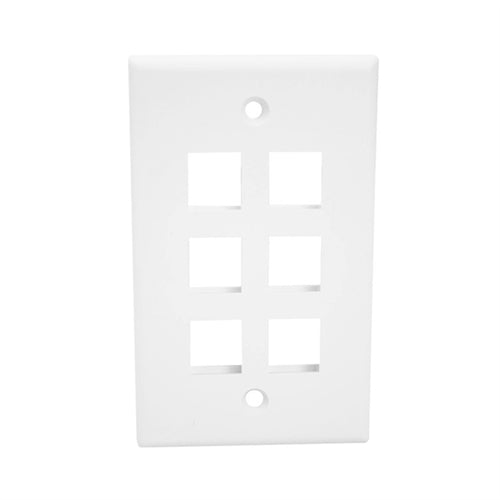OVERSIZED KEYSTONE SINGLE-GANG WALL PLATE, 5-PORT, WHITE (questt_NFP-5068)