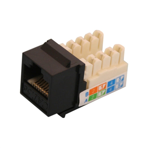 CAT5E TOOLESS KEYSTONE JACKS, 8P8C, BLACK, UL (questt_NKJ-5401)