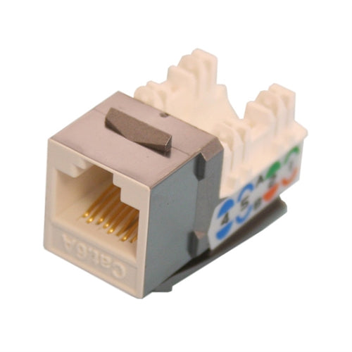 CAT6A SLIM-STYLE KEYSTONE JACKS, 8P8C, WHITE, UL (questt_NKJ-6208)
