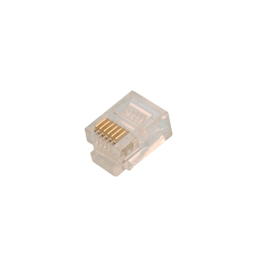 MODULAR PLUG, RJ12, 6P6C, ROUND, SOLID, 15U GOLD (questt_NMP-6221)