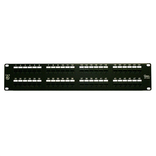 CAT6 19" PATCH PANEL, 48 PORT, 8P8C, EIA568A/B, 2RU, UL (questt_NPP-6048)