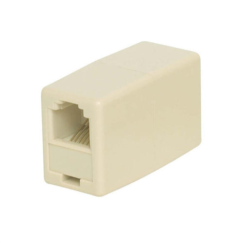 RJ11 INLINE COUPLER, 6P4C, CROSS-WIRED, IVORY (questt_NTC-1421)
