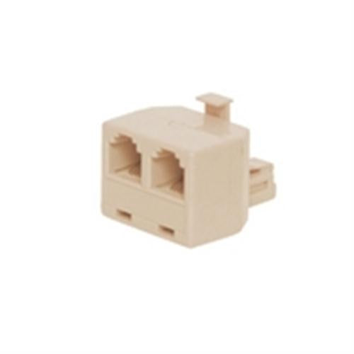 Adapter; RJ11 Duplex Adapter; 4P4C; Straight-Wired; Ivory (NTC-2421)