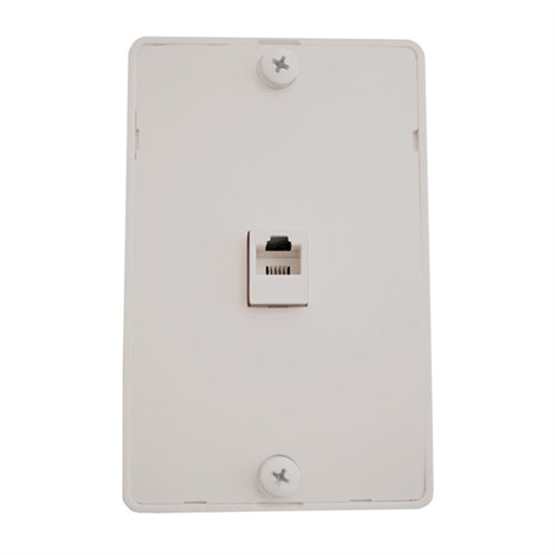 WALLPLATE, KITCHEN MOUNT, SINGLE RJ11, 6P4C, STANDARD FINISH, WHITE (questt_NTP-4402)