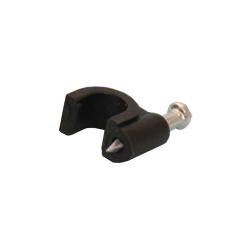 CABLE CLIP W/NAIL FOR SINGLE RG59, BLACK, 100PK (questt_VCC-1102)