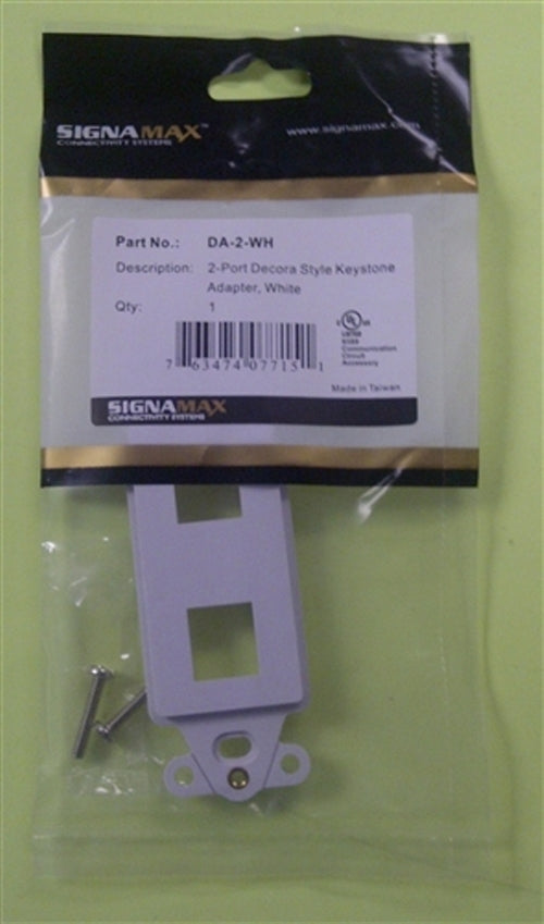 2-Port Decora Style Keystone (DA-2-WH)