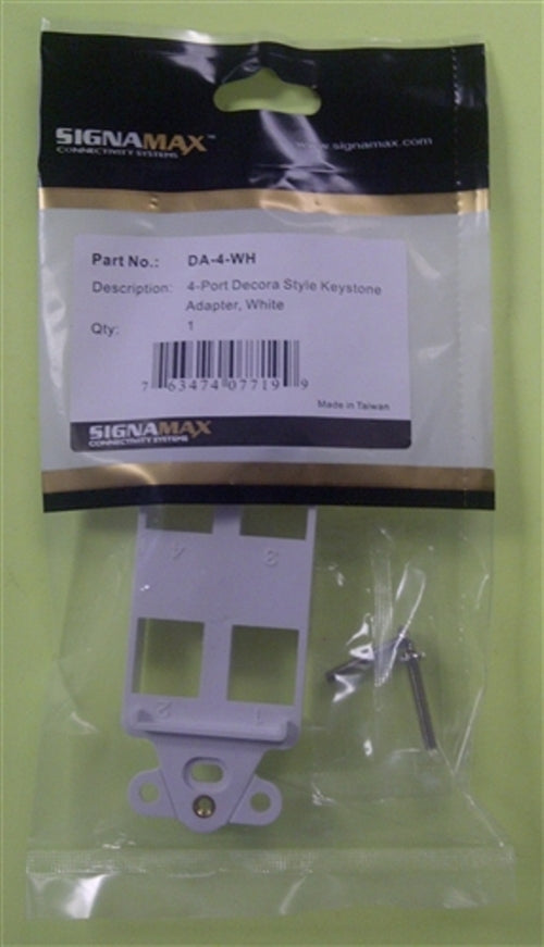 4-Port Decora Style Keystone (DA-4-WH)