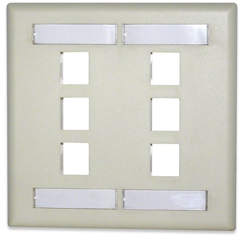 6-Port Double Gang Faceplate (DKFL-6)
