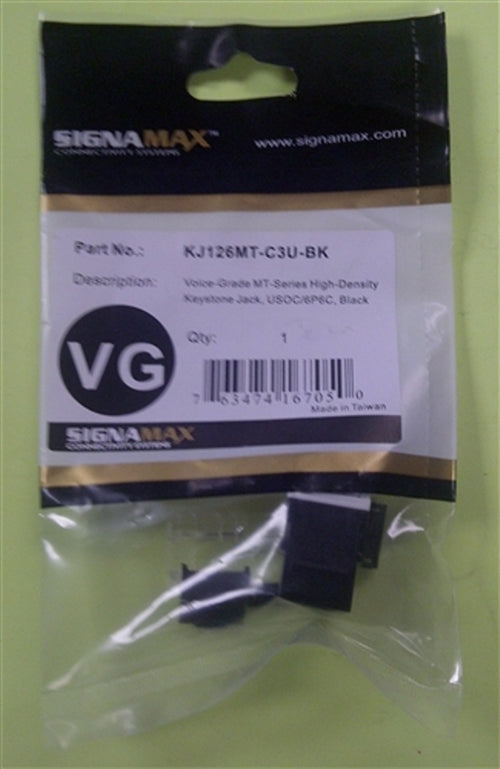 RJ-12 Voice Grade MT Series (KJ126MT-C3U-BK)