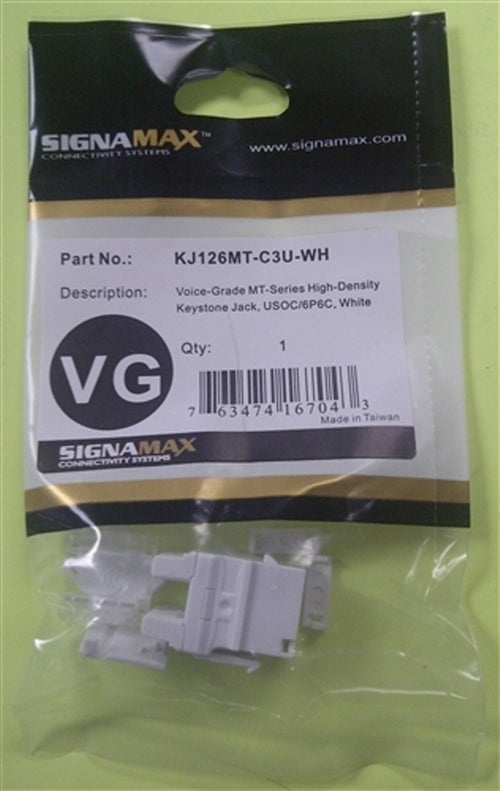 RJ-12 Voice Grade MT Series (KJ126MT-C3U-WH)