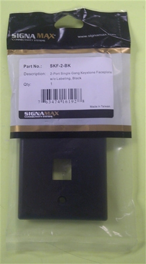 2-Port Single Gang Keystone (SKF-2-BK)