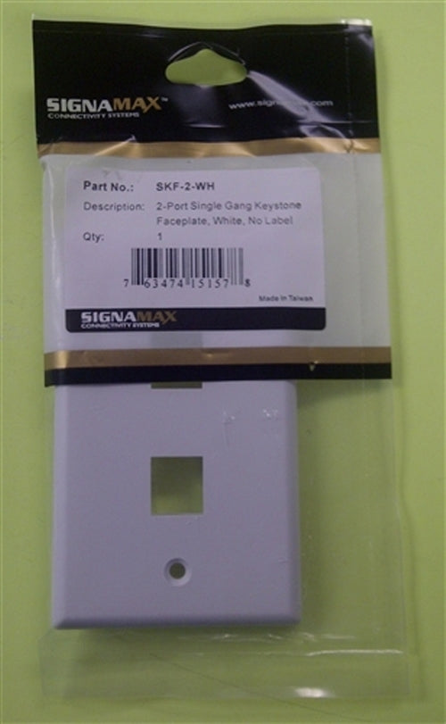 2-Port Single Gang Keystone (SKF-2-WH)