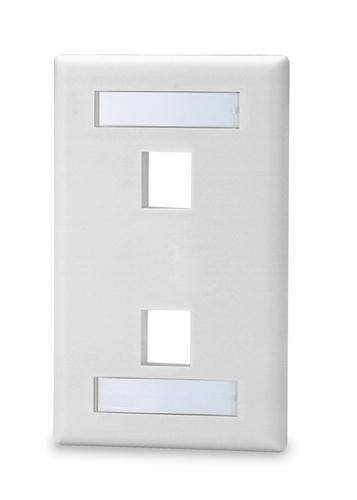 2-Port Single Gang Faceplate (sign_SKFL-2-WH)