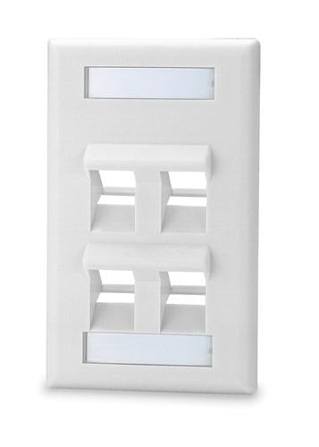 4-Port Single Gang Angled (SKFLA-4-WH)
