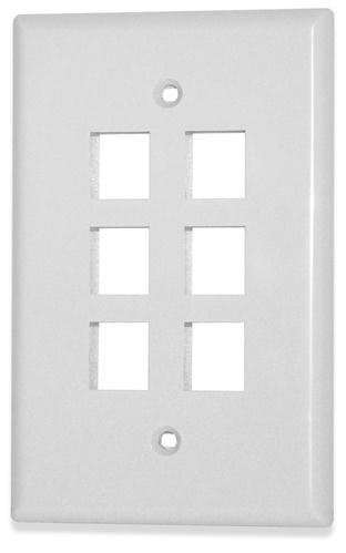 6-Port Single Gang Oversize (SKFM-6-WH)
