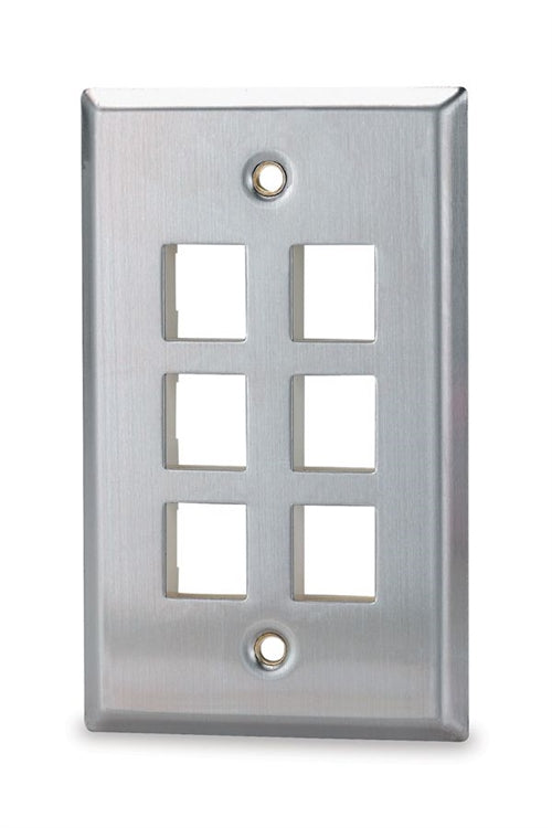 6-Port Single Gang Stainless (SSKF-6)