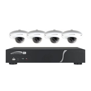 ( speco_ZIPL4D1 ) 4 CH Plug-and-Play NVR w/ 4 Outdoor IR Dome 2.7-12mm motorized lens