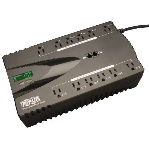 "ECO Series 120V 850VA 425W Energy-Saving Standby UPS with USB port, LCD Display and 12 Outlets" (tripp_ECO850LCD)