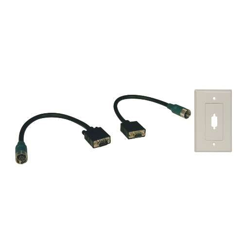 Easy Pull Type-A Connectors - (M/F set of VGA with Faceplate) (tripp_EZA-VGAX-2)