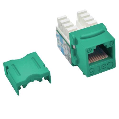 Cat6/Cat5e 110 Style Punch Down Keystone Jack - Green (tripp_N238-001-GN)