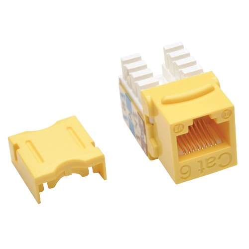 Cat6/Cat5e 110 Style Punch Down Keystone Jack - Yellow (tripp_N238-001-YW)