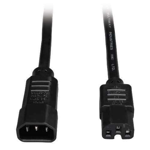 "Heavy-Duty Computer Power Cord, 16A, 14AWG (IEC-320-C14 to IEC-320-C15), 6-ft." (tripp_P018-006)