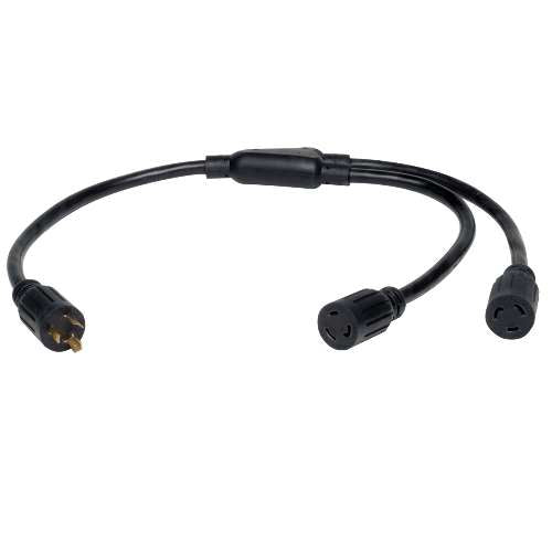 "Heavy-Duty Y Splitter Power Cord for PDU and UPS, 20A, 10AWG (NEMA L6-20P to 2x NEMA L6-20R), 1 ft." (tripp_P039-001-2)