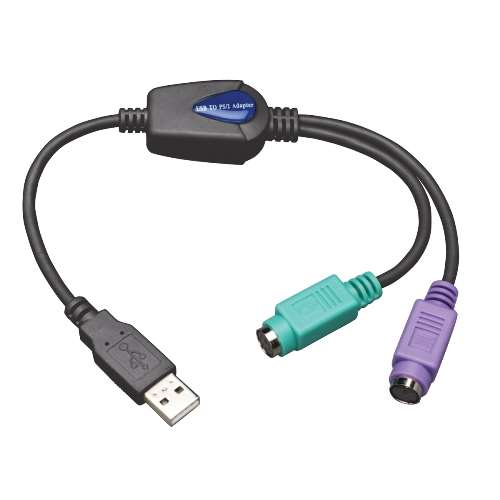 USB to PS/2 Adapter - Keyboard and Mouse (A M to 2x Mini-Din6 F) (tripp_U219-000-R)