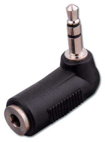 3.5 mm Stereo Plug to Right Angle 3.5 mm Stereo Jack Adapter (110034X)