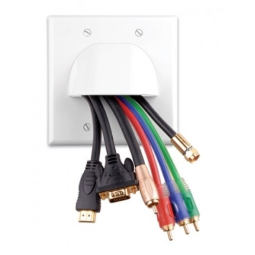 Vanco Wall Plate Bulk Cable 2 Piece 2 Gang Ivory (120623X)