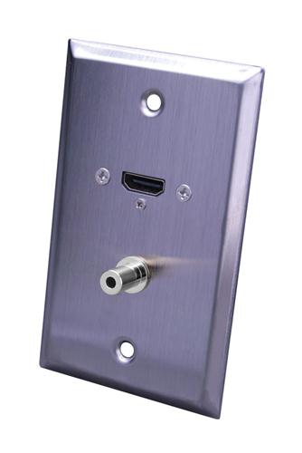 Stainless Steel HDMI® + 3.5mm Wall Plate (120951X)