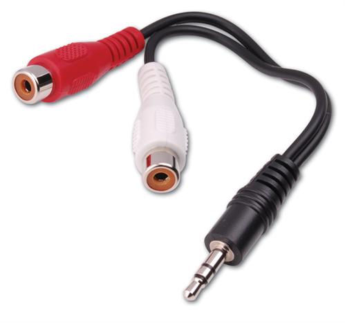 3.5 mm Stereo Plug to 2-RCA Female Jacks "Y" Adapter (AC3KX)