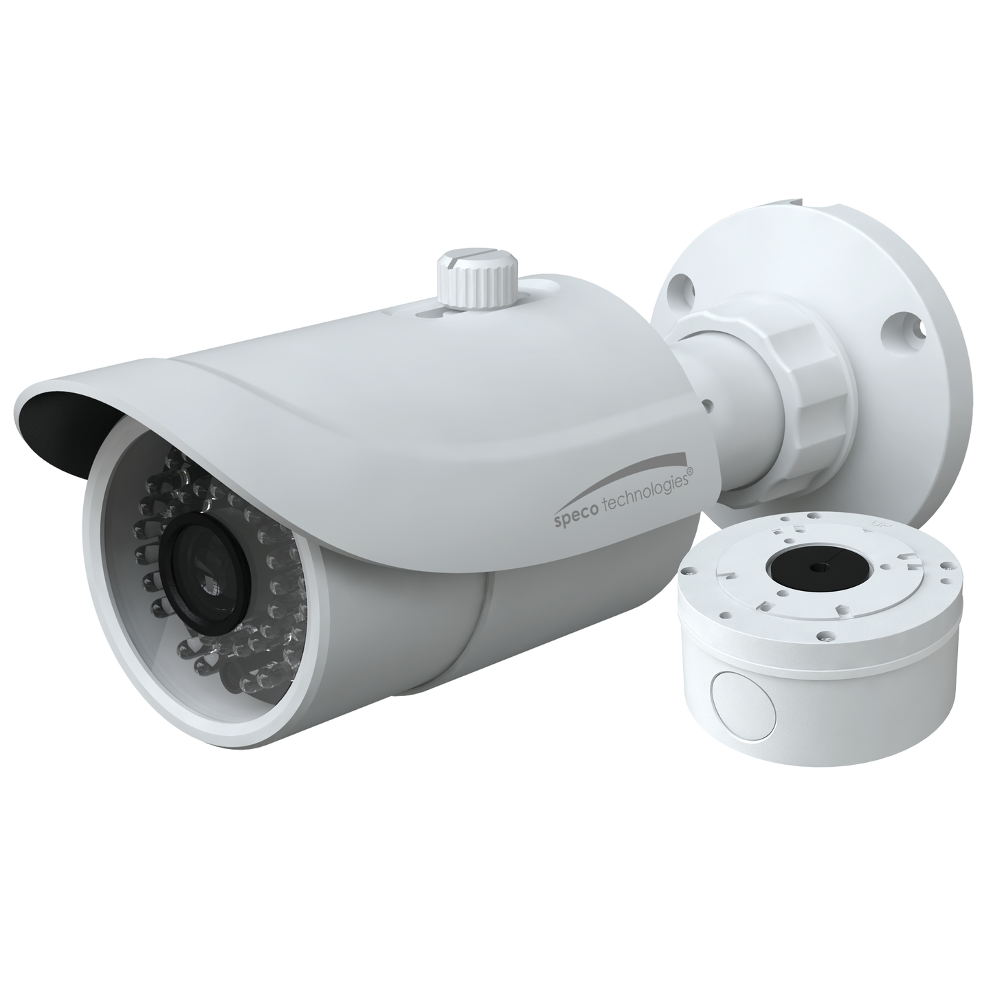 ( speco_H8B6M ) 4K HD-TVI Bullet Camera, IR, 2.8-12mm motorized Lens, Included Junc Box, White