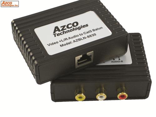 Audio & Video over Cat5e extender RCA in/out RJ45 in/out Max distance 500ft  azco_AZBLN8830