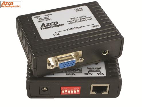 VGA / 3.5mm Audio over  1 x Cat5e Extender Set For use with Monitor and Audio Max. distance 150ft  azco_AZBLN8870