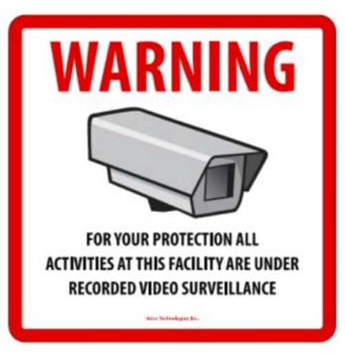Generic CCTV Decal -10 Pack (azco_AZD-CCTV)