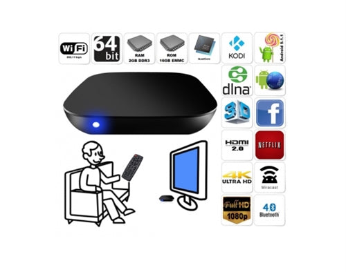 TV Streaming Box S905+  Quadcore 64bit, 2gbRAM, 16gbROM, 4K, Bluetooth  (non-returnable) azco_AZSTREAMS905