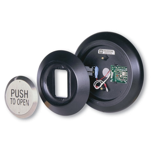 Surface and Flush Mount Escutcheons (for round push plate switches), 4 1/2"Spaceship Escutcheon (CM-49)