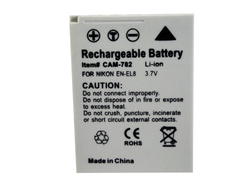 REPL. NIKON EN-EL8  3.7V 730MAH  (CAM-782)