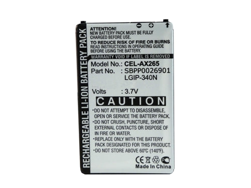 REPL. LG AX265 RUMOR 2 BATTERY (CEL-AX265)