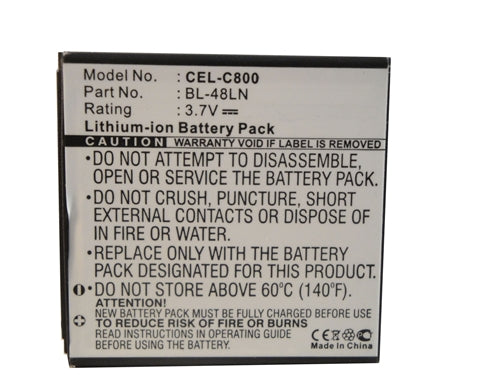 REPL. LG C800 BATT 2400MAH W/COVER  (CEL-C800)