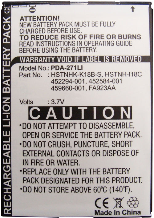 REPL. IPAQ 910C BATTERY (PDA-271LI)