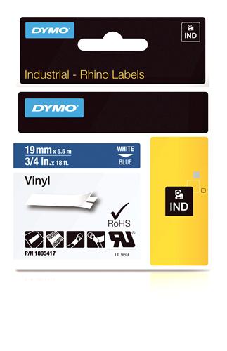 Vinyl Label, White on Blue, 3/4" (1805417)