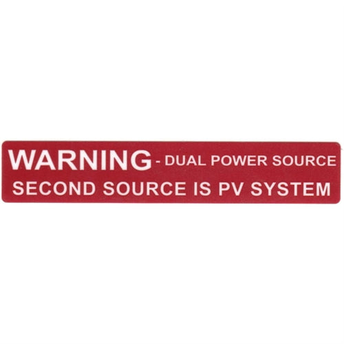 Pre-Printed Solar Label (596-00231)