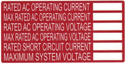 Solar Label (596-00240)