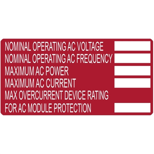 Solar Label (596-00252)