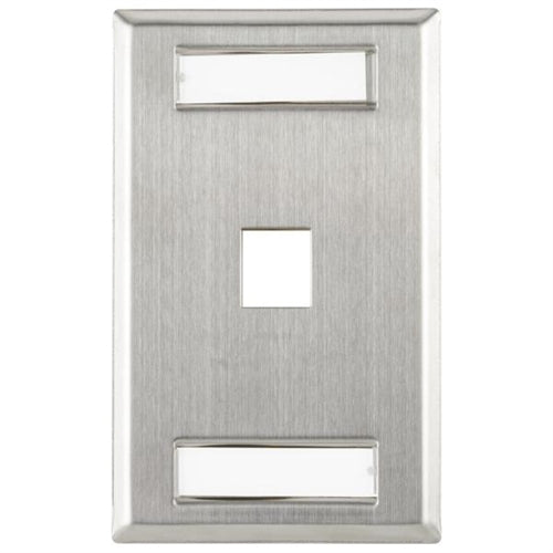 Flush Mount 1 Port Faceplate With ID Windows (FPISINGLE-SS)