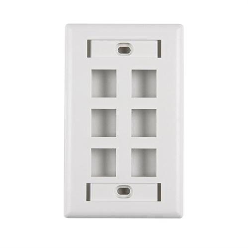 Single Gang 6 Port Faceplate With ID Windows (FPISIX-FW)