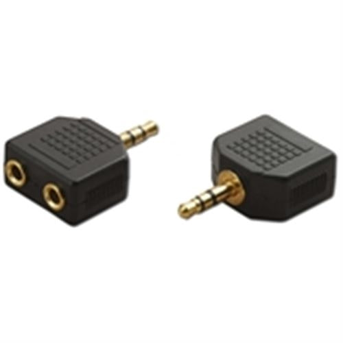 3.5 PLUG TO 2@3.5 JACK Y-ADAPTOR MOLDED (3.5-0366)